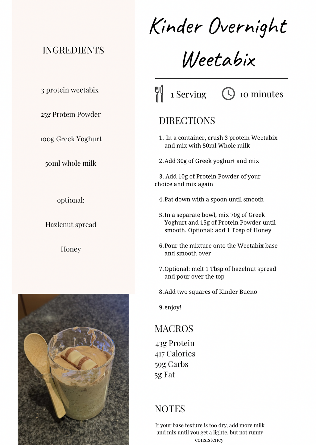 Kinder Bueno Overnight Weetabix Recipe