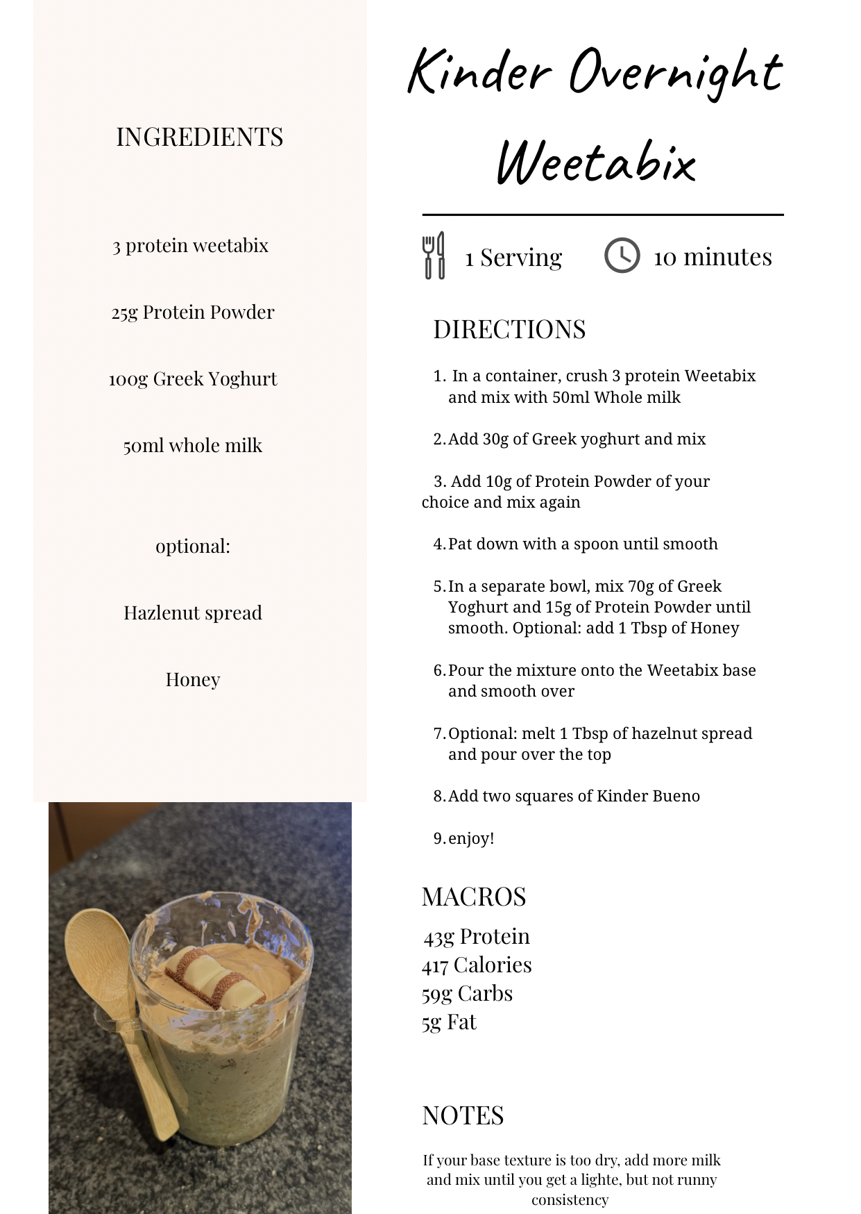 Kinder Bueno Overnight Weetabix Recipe